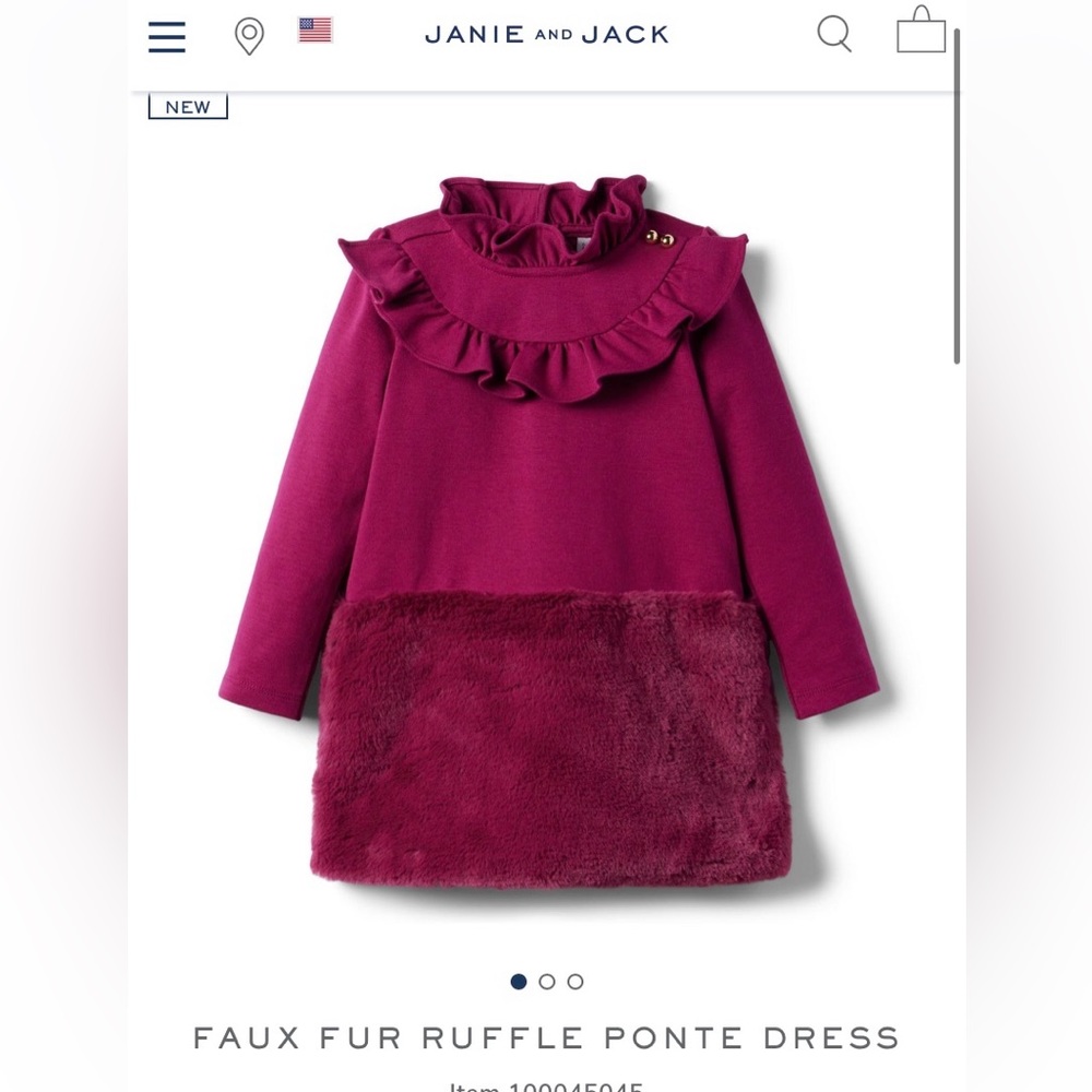 Janie & Jack Holiday faux fur dress